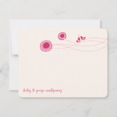 Roze bloemen en paardenweddenschappen bedankkaart (Voorkant)