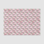  roze bloemen en paddenstoelen tissuepapier (Voorkant)