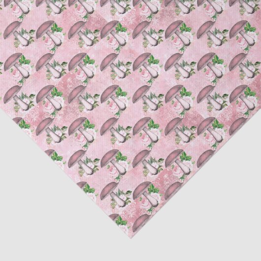  roze bloemen en paddenstoelen tissuepapier (Detail)