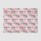  roze bloemen en paddenstoelen tissuepapier (Voorkant)