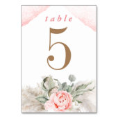 Roze bloemen en Pampas Grass Elegant Kaart (Voorkant)