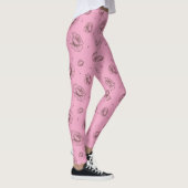 roze bloemen en petroleumetiket leggings (Rechts)