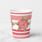 Roze bloemen en polka stippen papieren bekers (Achterkant)