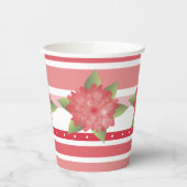 Roze bloemen en polka stippen papieren bekers (Links)