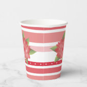 Roze bloemen en polka stippen papieren bekers (Rechts)