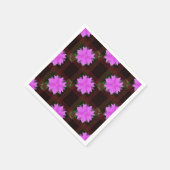 Roze bloemen en rode cellen. Papier Napkin Servet (Hoek)