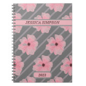 Roze bloemen en speciale strips voor Notitieboek (Voorkant)