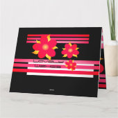 Roze bloemen en streep kaart (Achterkant)