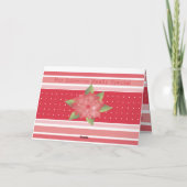 Roze bloemen en streep kaart (Achterkant)