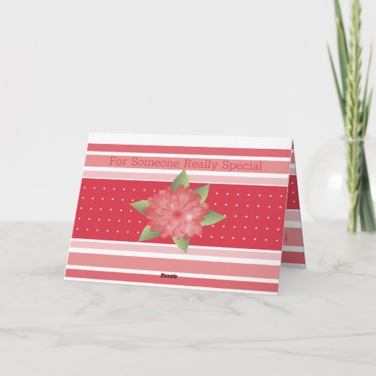 Roze bloemen en streep kaart (Achterkant)