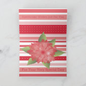 Roze bloemen en streep kaart (Binnen)