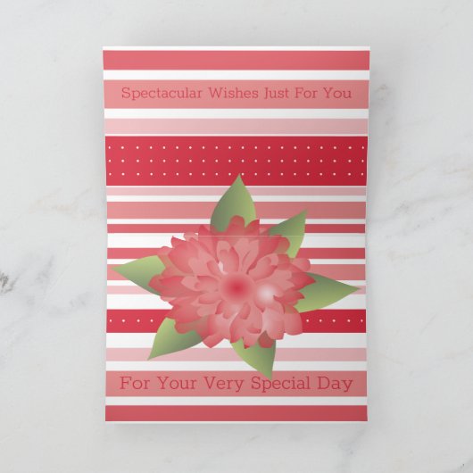 Roze bloemen en streep kaart (Binnen)