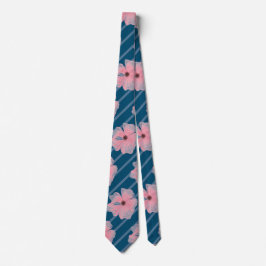 Roze Bloemen En Strepen Halseband Stropdas
