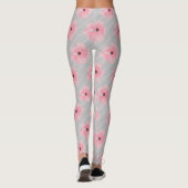 Roze Bloemen En Strepen Leggings (Achterkant)