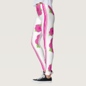 Roze bloemen en strepen leggings (Links)