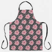 Roze Bloemen En Strepen Schort (Voorkant)