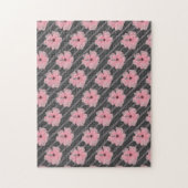 Roze bloemen en stripes puzzle legpuzzel (Verticaal)