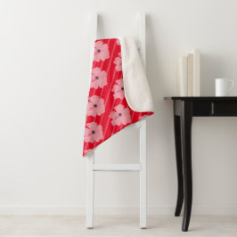 Roze bloemen en stripes Sherpa Blanket Deken