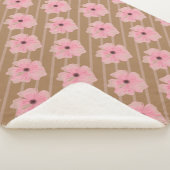 Roze bloemen en stripes Sherpa Blanket Deken (3/4)