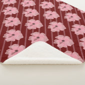 Roze bloemen en stripes Sherpa Blanket Deken (3/4)