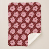 Roze bloemen en stripes Sherpa Blanket Deken (Voorkant)