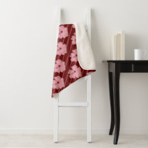 Roze bloemen en stripes Sherpa Blanket