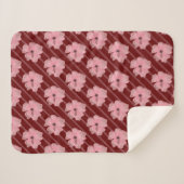 Roze bloemen en stripes Sherpa Blanket Deken (Voorkant (horizontaal))
