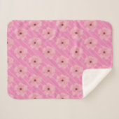 Roze bloemen en stripes Sherpa Blanket Deken (Voorkant (horizontaal))