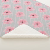 Roze bloemen en stripes Sherpa Blanket Deken (3/4)
