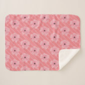 Roze bloemen en stripes Sherpa Blanket Deken (Voorkant (horizontaal))