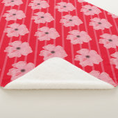 Roze bloemen en stripes Sherpa Blanket Sherpa Deken (3/4)