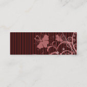 Roze bloemen en strips mini visitekaartje (Achterkant)