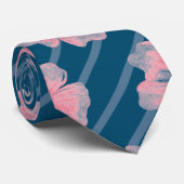 Roze bloemen en strips-Stropdas Stropdas (Opgerold)