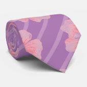 Roze bloemen en strips-Stropdas Stropdas (Opgerold)