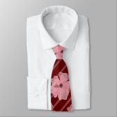 Roze bloemen en strips-Stropdas Stropdas (Gebonden)