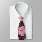 Roze bloemen en strips-Stropdas Stropdas (Gebonden)