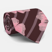 Roze bloemen en strips-Stropdas Stropdas (Opgerold)