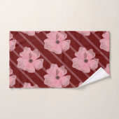 Roze bloemen en strips voor handdoekjes bad handdoek (Handdoek)