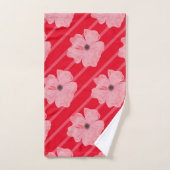 Roze bloemen en strips voor handdoekjes bad handdoek (Handdoek)