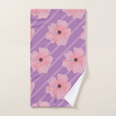 Roze bloemen en strips voor handdoekjes bad handdoek (Handdoek)