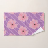 Roze bloemen en strips voor handdoekjes bad handdoek (Handdoek)