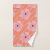 Roze bloemen en strips voor handdoekjes bad handdoek (Handdoek)