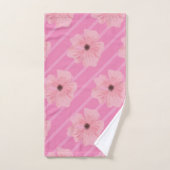 Roze bloemen en strips voor handdoekjes bad handdoek (Handdoek)