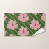 Roze bloemen en strips voor handdoekjes bad handdoek (Handdoek)