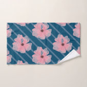 Roze bloemen en strips voor handdoekjes bad handdoek (Handdoek)