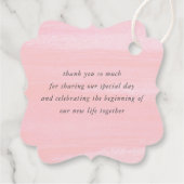 Roze bloemen en Succulents Greenery Dank u Bedankjes Labels (Achterkant)