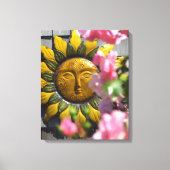 Roze bloemen en Sun - Martha's wijntuin Canvas Afdruk (Voorkant)
