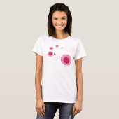 Roze bloemen en T-shirt met drooggewicht (Voorkant volledig)