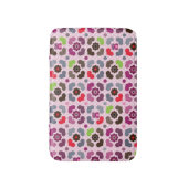 roze bloemen en uil badmat (Voorkant Verticaal)