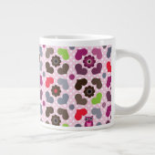 roze bloemen en uil grote koffiekop (Rechts)